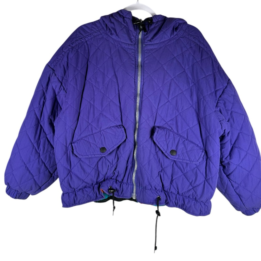 Obermeyer Vintage 90s Reversible Colorful Insulated Winter Ski Jacket Ladies 10 - Picture 3 of 10